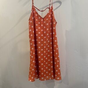 Sage Orange Polka Dot Mini Dress